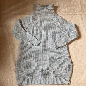 La Cara Heather Gray Turtleneck Tunic Sweater
